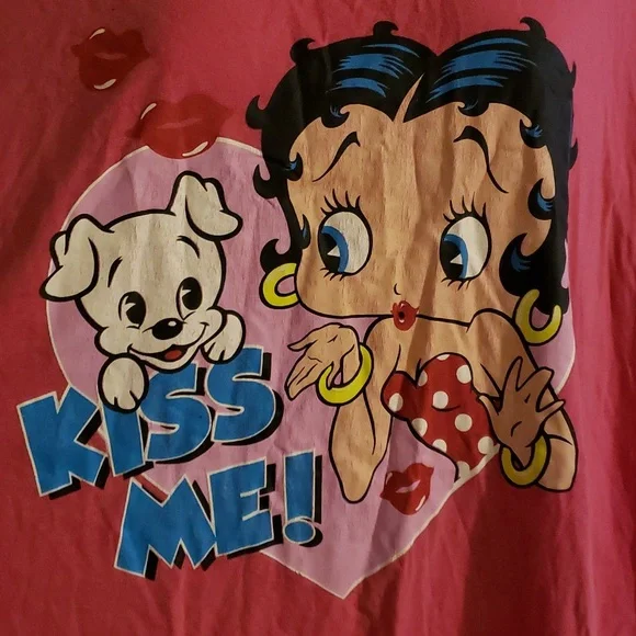 Pink Betty Boop and Puppy Licensed Novelty Women's T-shirt Size 2X Must Bundle 3 - Picture 2 of 4